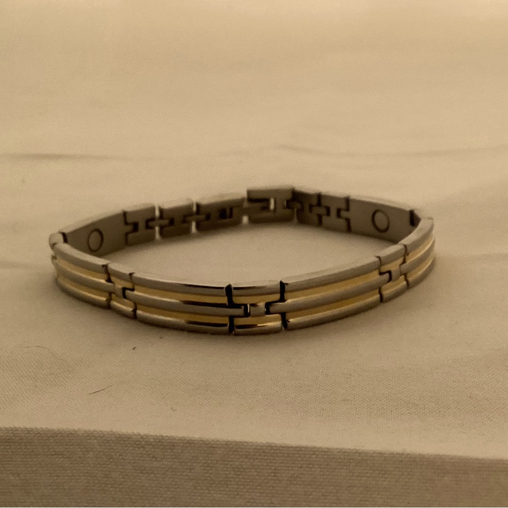 Sabona two tone stainless steel magnetic bracelet